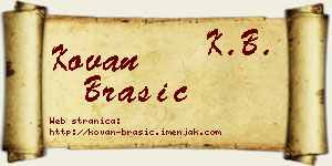 Kovan Brašić vizit kartica